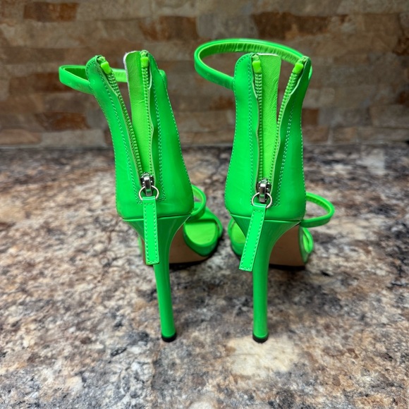 Giuseppe Zanotti 120mm Harmony Heels Size 37.5 EUR 7.5 USA Green Patent Leather - Picture 5 of 7